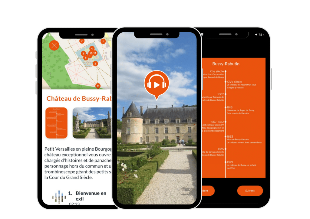 Visiter le château Bussy-Rabutin avec un parcours audio immersif avec des effets sonores réalistes et incroyables !